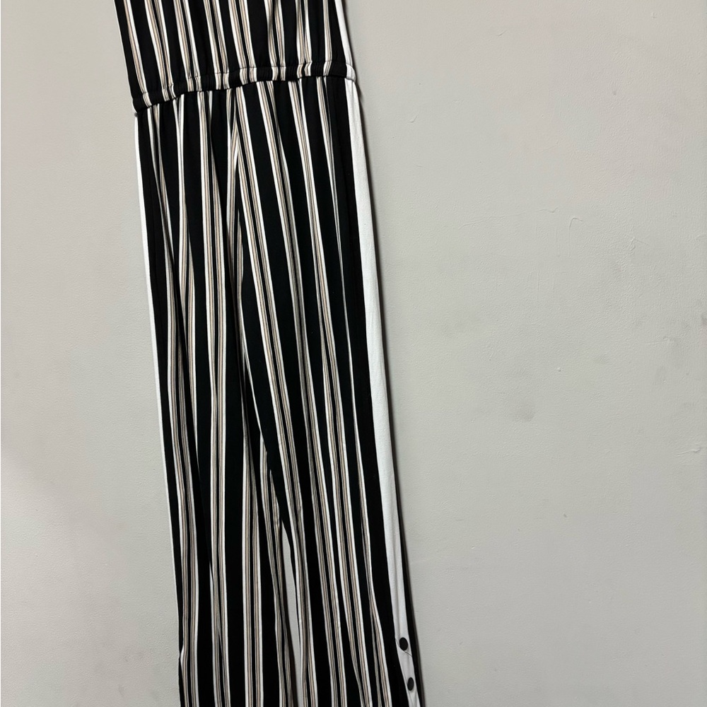 No Boundaries Black and White Wide Leg Jumpsuit